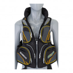 Жилет страховочный SJ61, чёрное золото, накладные карманы, р-р XL