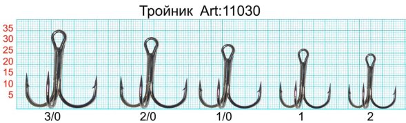 Крючок-тройник FISH SEASON с кругл. поддевом №8 BN 12шт 11030-08F