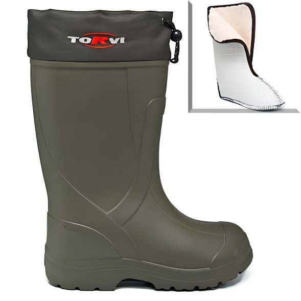 Сапоги зимние Torvi ЭВА -45°C с многослойным сменным вкладышем олива р.43